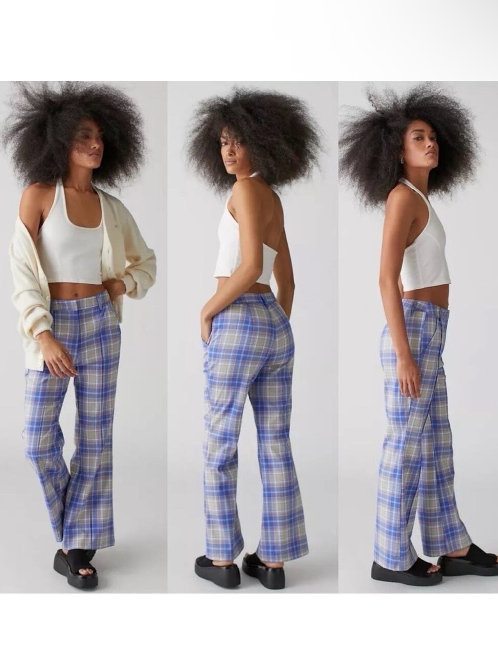 Urban Outfitters Isabella Plaid Flare Pants